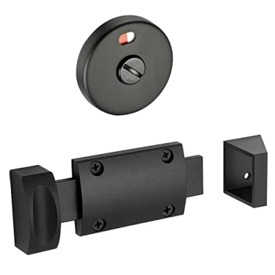 Image of Matte Black Cubicle Door Lock with Indicator Release and Open in Keep for Toilet Cubicles