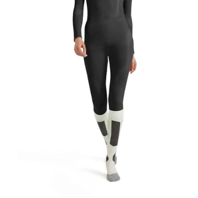 Image of FALKE Women&#039;s Wool Tech Long W TI Functional Yarn Quick Dry 1 Piece Base Layer Bottom, Black (Black 3000), S