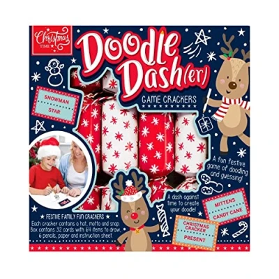 Image of Widdle Gifts Ltd 6 Pack Novelty Game Christmas Crackers Doodle Dasher 2351