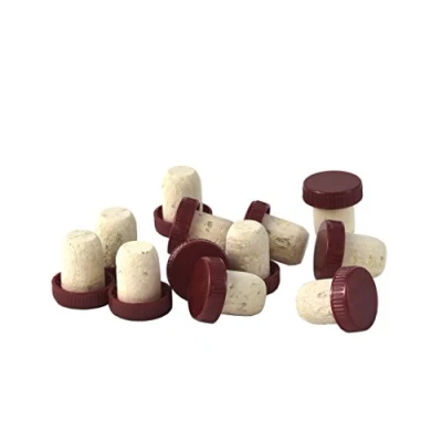 Image of New Plastic Topped Wine Corks Pack of 30 for Corking Home Made Wines &amp; Liqueurs Brew (Red)