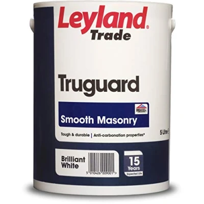 Image of Leyland Trade 264725 Truguard Smooth Masonry Paint Brilliant White 5L