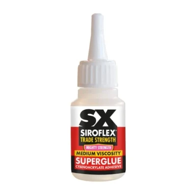 Image of Siroflex SX Trade Strength Superglue, An Ethyl Cyanoacrylate Adhesive Which Has Been Developed For The Bonding of Most Rubbers and Plastics Such As PVCu, Size 20gm, Colour Clear