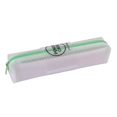 Image of APLI 18700 Translucent Zipper Bag Nordik Collection Zipper, Green, Measures 210 x 45 mm