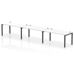 Image of Impulse Bench Single Row 3 Person 1600 Black Frame Desk White