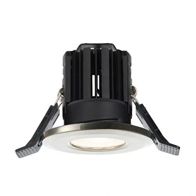 Image of ShieldLED 600 fire rated IP65 bathroom LED downlight 8W 3000K Nickel dimmable