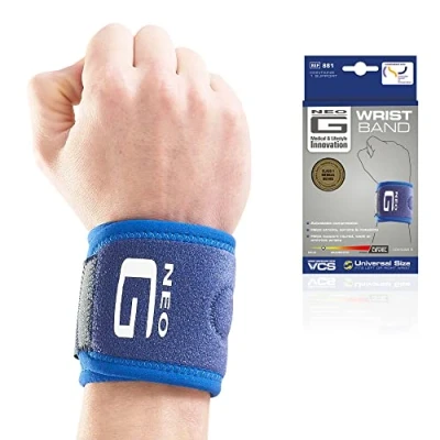 Image of Neo G Wrist Band Sports, Golf, Gym, Tennis Support Bandage for Joint Pain, Arthritis, Sprains, Strains, Instability Adjustable Compression Class 1 Medical Device
