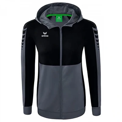 Image of Erima Women&#039;s Six Wings Training Jacket with Hood, Slate Grey, 42