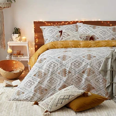 Image of furn. Atlas Duvet Cover Set, Ochre, Super King