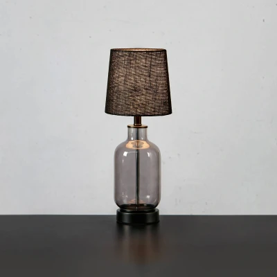 Image of Markslöjd Costero table lamp, smoky grey/black, 43 cm