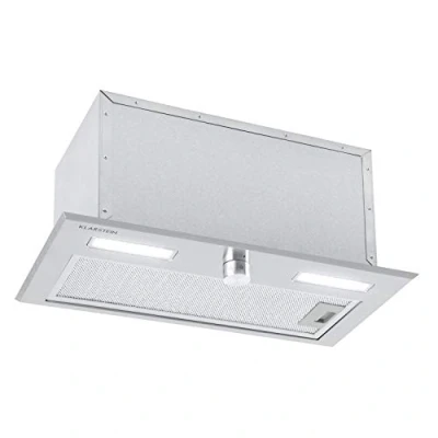 Image of Klarstein Simplica Fan Module Built In Hood Exhaust Air Output: 400m3 / h, Recirculation Mode Possible, Rotary Knob, 3 Levels, LED Lighting: 2 x 1.5 W, Extractor Hood, Stainless Steel, 52cm Wide