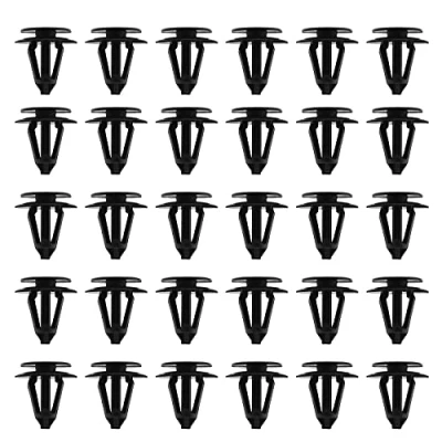 Image of eMagTech 30pcs Car Interior Door Panel Clips Trim Fasteners Compatible with Peugeot Citroen 46835626 9345A1 71738386 Parts Fittings Accessories Plastic Black