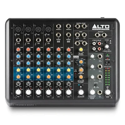 Image of Alto TrueMix 800FX Audio Mixer with 4 XLR Mic Ins, USB Interface and Bluetooth for Podcasting, Live Performance, Recording, DJ, Mac PC