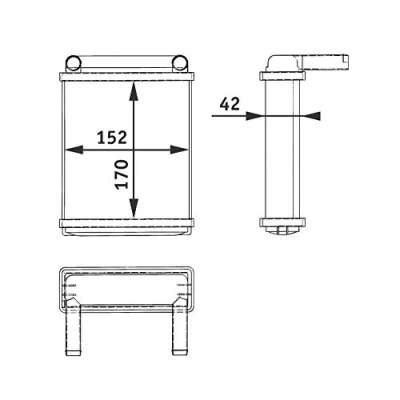 Image of 0038353501, A0038353501 Heat Exchanger MAHLE ORIGINAL AH 128 000P MERCEDES BENZ: Sprinter 4 T Van