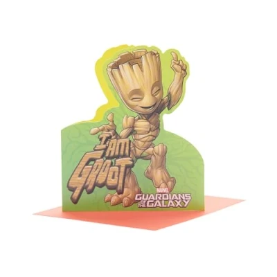 Image of UK Greetings Marvel Guardians of the Galaxy Greeting/Birthday Card for Him/Boy Groot Design