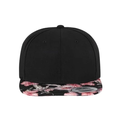 Image of Flexfit Floral Snapback Cap, Size: One Size, Black