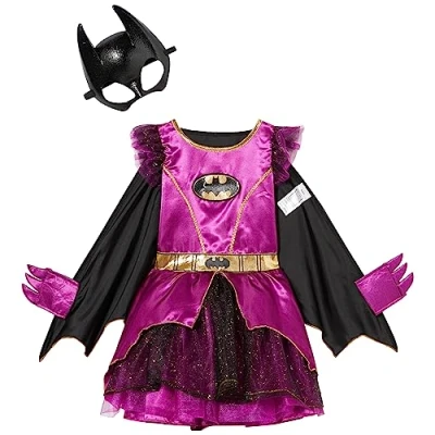 Image of amscan 9906300 Girls Classic Warner Bros Purple Batgirl Child Kids Fancy Dress Costume (10 12 Years)