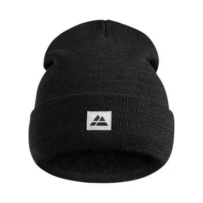 Image of DANISH ENDURANCE Fleece Beanie, Recycled Warm Polar Lined Hat, Thermal Hat Mens &amp; Womens, for Winter, Unisex, Black