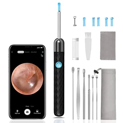 Image of Vlendiss Ear Camera Wax Removal Kit Earwax Remover Tool 1080P HD Wireless Endoscope Otoscope with 6 LED Lights,Ear Scope Cleaner for iPhone, iPad, Android Phones
