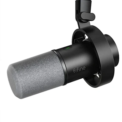 Image of FIFINE Dynamic Microphone, XLR/USB Podcast Recording PC Microphone for Vocal Voice Over Streaming, Studio Metal Mic with Mute, Headphone Jack, Monitoring Volume Control, Windscreen Amplitank K688