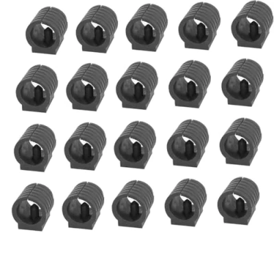 Image of 20 Pcs Chair Foot Floor Glides Single Prong U Shape Caps 19mm Dia (Black)