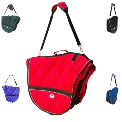 Image of Majestic Ally 1000D Nylon Reflective English Saddle Carry Bag (Red)