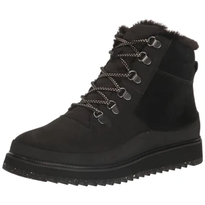 Image of TOMS Women&#039;s Mojave Fashion Boot, Black Leather/Suede/Ridged, 4 UK