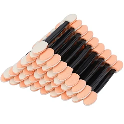 Image of 100PCS Sponge Eyeshadow Applicators Disposable Beige Eye Shadows Brushes Makeup for Nails and