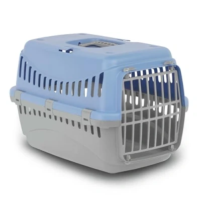 Image of MP Bergamo Transport Basket Gipsy 50 Plastic Door for Cats, 5 kg, Colour: Blue