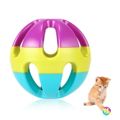 Image of Esoes Sotoboo Colorful Pet Dog Play Ball Toys With Bell Sound For Parrot Parakeet Budgie Cockatiel Rabbit Cat Dogs Hamster Wobble Random Color