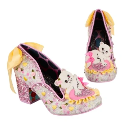 Image of Irregular Choice Kitten Whiskers Fabric/PU Rose Gold 40