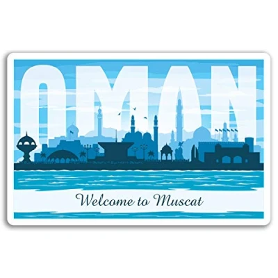 Image of 2 x 10cm Oman Muscat Vinyl Stickers Travel Sticker Laptop Luggage #17318 (10cm Wide)