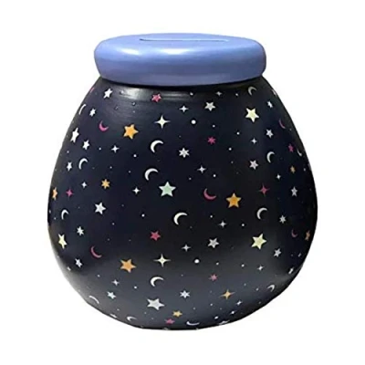 Image of Pot of Dreams Hand Painted Glow In the Dark Kids Save and Smash Handcrafted Ceramic Money Box Eco Freindly &amp; Recyclable Piggy Bank Perfect Decorative Gift for New Toys Video Games