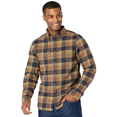 Image of Fjallraven Men&#039;s Singi Heavy Flannel M Long Sleeved T shirt, Brown, UK