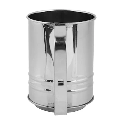 Image of TOPINCN Flour Sifter, Manual Sifter with Hand Press Design Stainless Steel Sieve Fine Mesh Strainer for Kitchen Cooking Baking