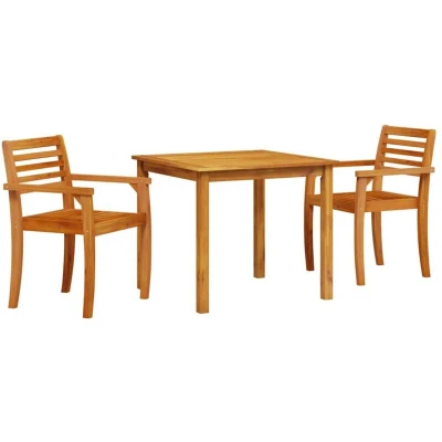 Image of vidaXL 3 Piece Acacia Wood Garden Dining Set