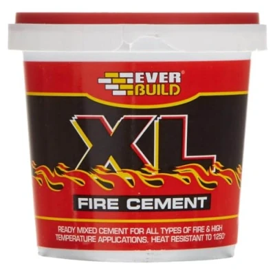 Image of Everbuild XL Fire Cement Ready Mixed Resistant to Temperatures Up 1250˚C Buff 1kg
