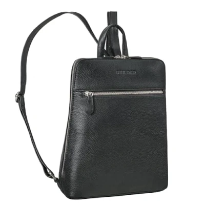 Image of STILORD &#039;Doris&#039; Leather Backpack Womens Vintage Daypack Small Rucksack Women Back Bag Hiking Backpack, Colour:black