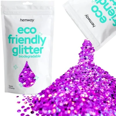 Image of Biodegradable Glitter Purple Holographic Eco Friendly Plant Based Bio Super Chunky for Face Body Hair Craft Resin Festival Makeup Eyeshadow 100g / 3.5oz