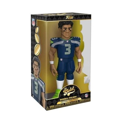 Image of Funko Gold 12&quot; NFL: Seahawks Russell Wilson 1/6 Odds for Rare Chase Variant Collectable Vinyl Action Figure Birthday Gift Idea Official Merchandise Ideal Toy Sports Fans