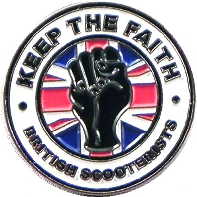 Image of (25mm) Metal Enamel Pin Badge Northern Soul Faith British Scooter Mod Vespa Lambretta Union Jack