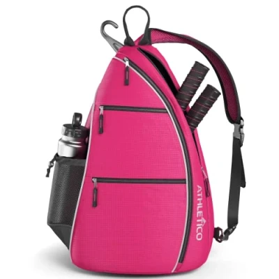 Image of Athletico Sling Bag Crossbody Backpack for Pickleball, Tennis, Racketball, and Travel Men Women (Pink)