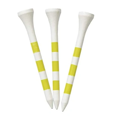 Image of Longridge &#039;s True Hite Wooden Golf Tees 69mm (20Pcs), Yellow/White,