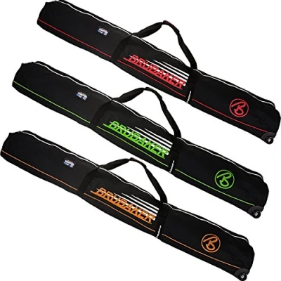 Image of BRUBAKER &#039;Race Champion&#039; Ski Bag with Wheels for 2 Pairs of Skis Black Red 170 cm / 66 7/8&quot;