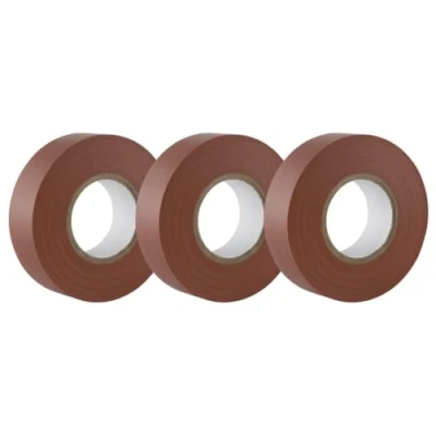 Image of GTSE Brown Electrical Tape, 19mm x 20m, Strong Self Adhesive PVC Insulation Tape for Insulating, Repairing and Protecting Wires, 3 Rolls