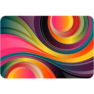Image of Colourful Swirls Glass Worktop Saver/Protector by Pearl (30 x 22cm Small)