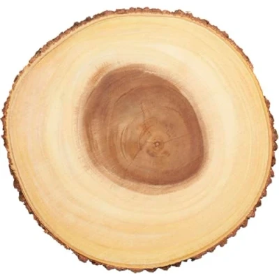 Image of Artesà Wooden Log Slice Cheese Board, Serving Platter for Cakes, Desserts, Grazing and Buffets, 30cm (11.8&quot;), Brown