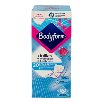 Image of Bodyform Dailies V Protection &amp; Freshness Liners 20 Pack