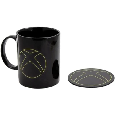 Image of XBOX Mug and Metal Coaster Set Officially Licensed Ceramic with Cork Backed Coaster, Cool Coasters Gift for Gamers, 300ml (10 fl oz) Paladone