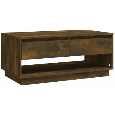 Image of vidaXL Coffee Table Smoked Oak 102.5x55x44 cm Engineered Wood