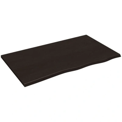 Image of vidaXL Bathroom Countertop Dark Brown 100x60x2 cm Treated Solid Wood